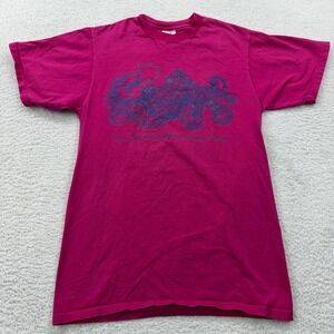 VTG Jerzees Octopus Graphic T Shirt Pink Purple Marine Science Center Women's S